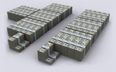 US Deficit Spending & Revenue Visualized in $100 bills